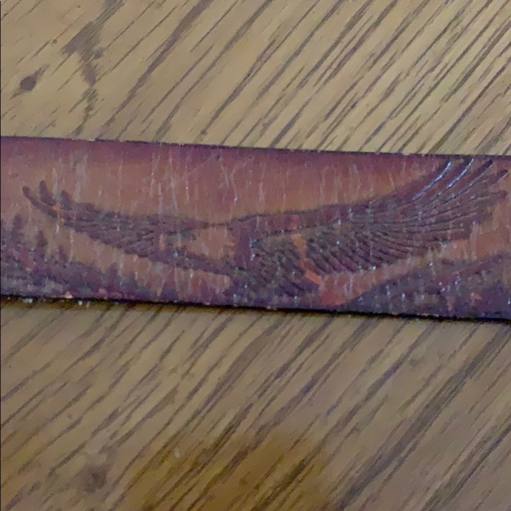 Men’s 38W Eagle and Sun Tooled Belt Strap